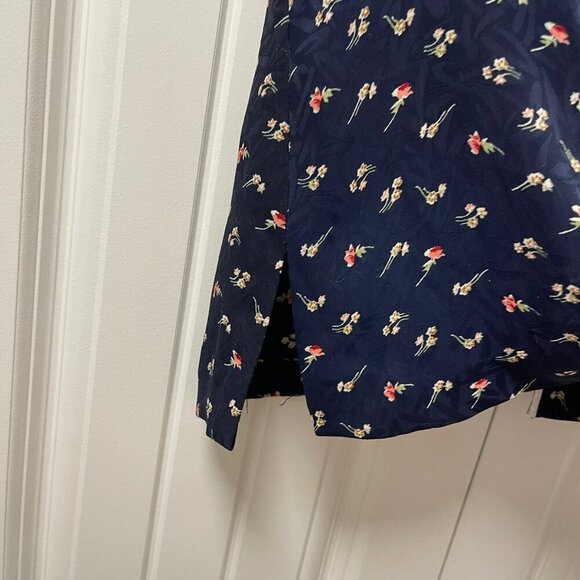 Vintage Floral Chinese Style Blouse Navy – S - Picture 7 of 9